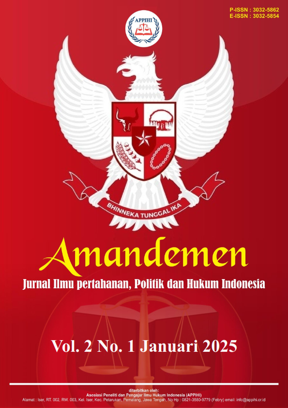 					View Vol. 2 No. 1 (2025): Januari : Jurnal Ilmu pertahanan, Politik dan Hukum Indonesia
				